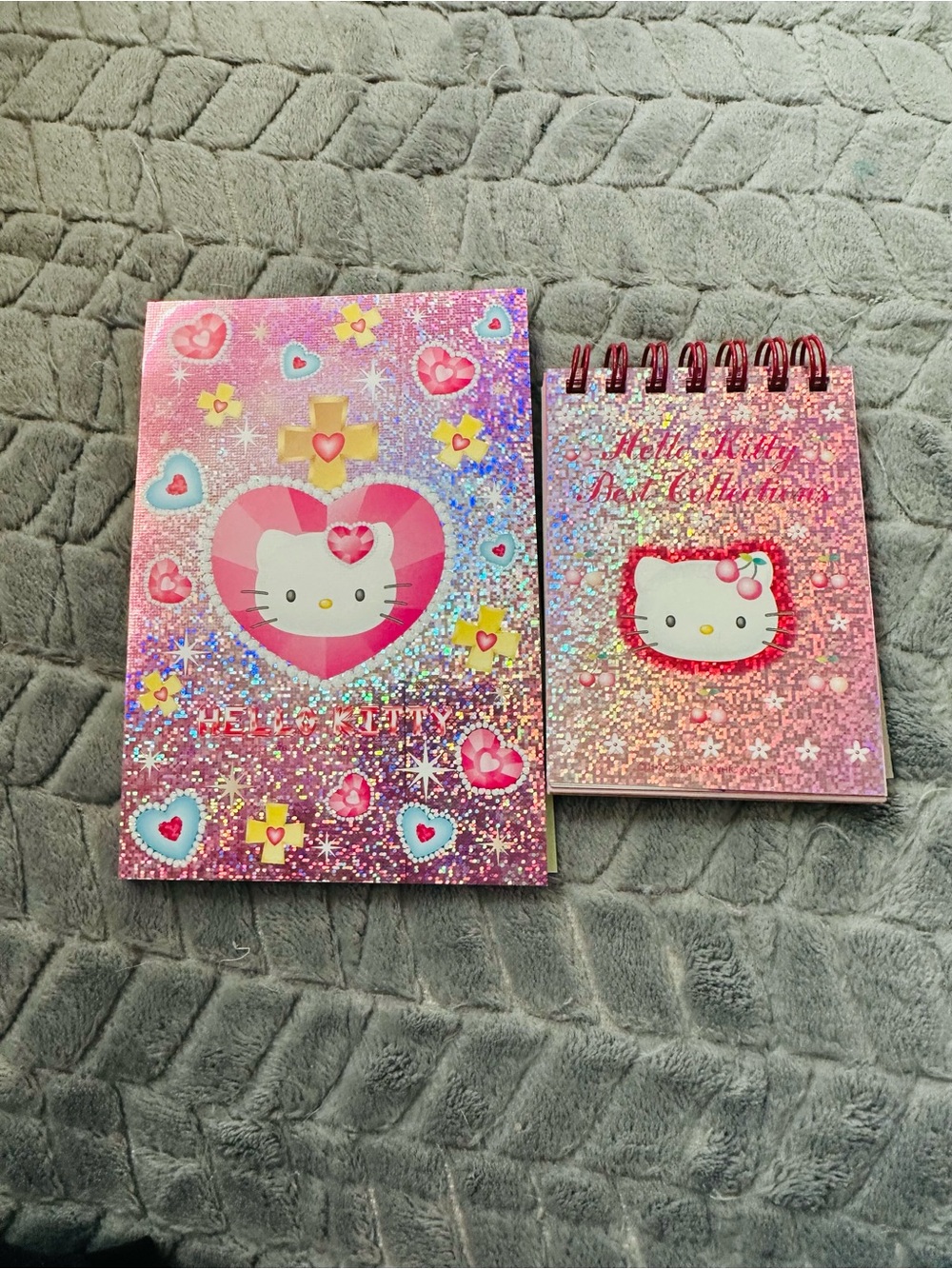 Hello Kitty Pink Sparkle Notebook Duo with Holographic Hearts